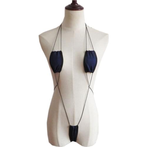 Micro bikini swimwear women swimsuit one piece biquini bikinis Sexy String Square Color matching bead Backless Thong Beach spa