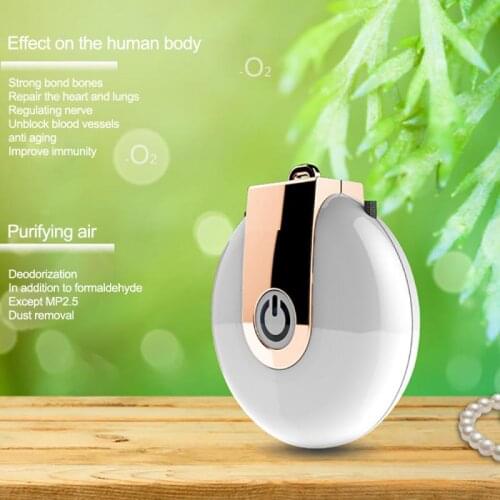 Mini Air Necklace Negative Ion Air Freshener - No Radiation Low Noise for Adults Kid USB Portable Wearable Air Purifier Personal