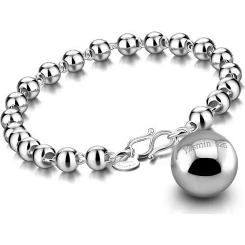 Fashion silver color bracelet Female bracelet with national style classic round bead designs More size selection Bead bracelet
