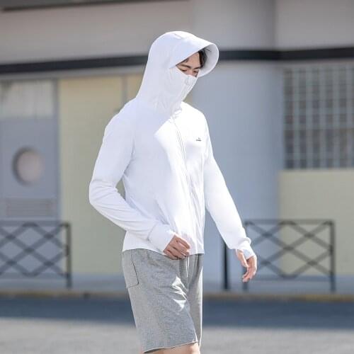 OhSunny Men Big Brim Anti UV Cooling Coats Sunscreen Sun Protection Clothing With Hooded Light Breathable Quick Dry Outdoor