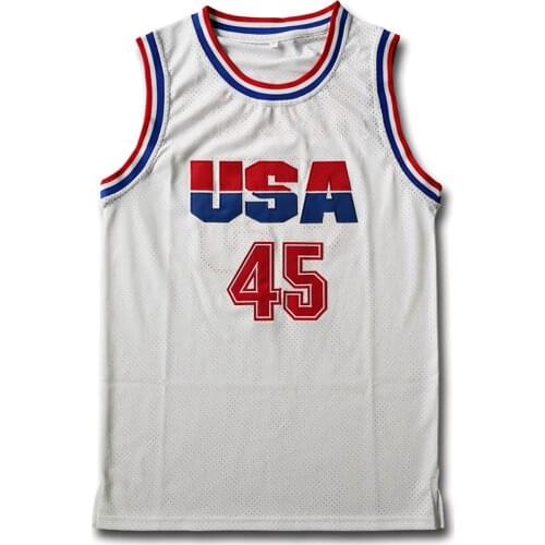 Mens USA Basketball Jerseys Donald Trump 45 Jersey 2016 Commemorative Edition Donald Trump Stitched White Shirts