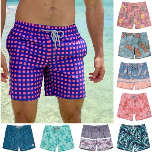 SURFCUZ New Mens Swim Shorts Quick Dry Summer Beach Board Swimwear Fashion Volley Shorts with Mesh Lining Swimming Trunks Shorts