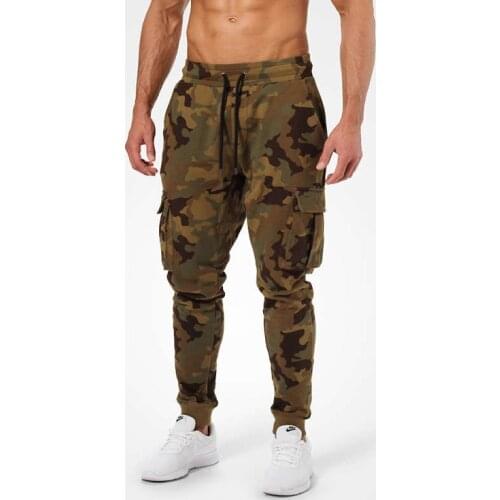 Fad New Side Pocket Mens Jogger Sweatpants Man Gym Workout Fitness fashion Trousers Male Casual Camouflage Track Pants