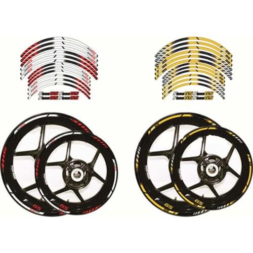 Motorcycle Wheel Decals Stickers Set Rim Stripes Laminated For BMW F800GS