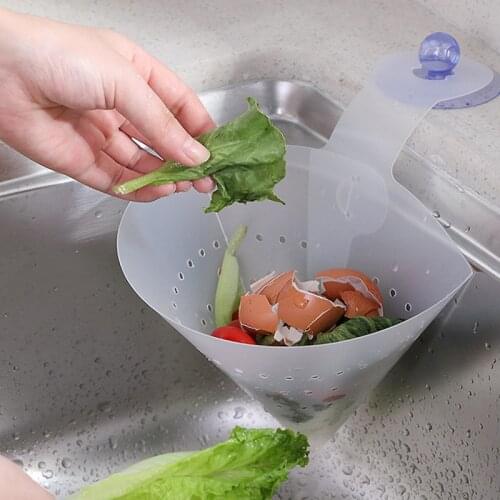 Wall Sucker Sundries Storage Drain Basket Food Waste Trash Filter Container Colander Kitchen Sink Food Garbage Strainer Stopper