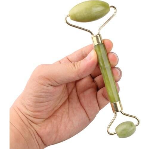 Natural Jade Roller Face Skin Care Tools Double Head Facial Massage Roller Stone Skin Massage Beauty Care Relaxation Tool