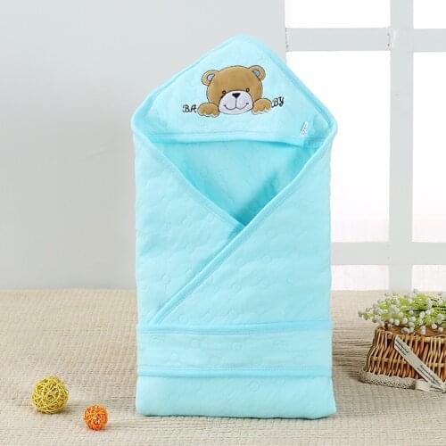 Summer Baby Blanket Infant Bear Style Cotton Square Envelop Swaddle Blanket For Newborn Baby Hooded Sleepsack Bedding Blankets