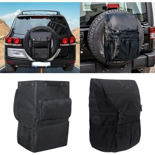 Fits Jeep Wrangler Spare Tire Trash Bag Backpack Tool Organizers Trunk Cargo Bags for JL JK TJ YJ Luggage Multi-Pockets Backpack