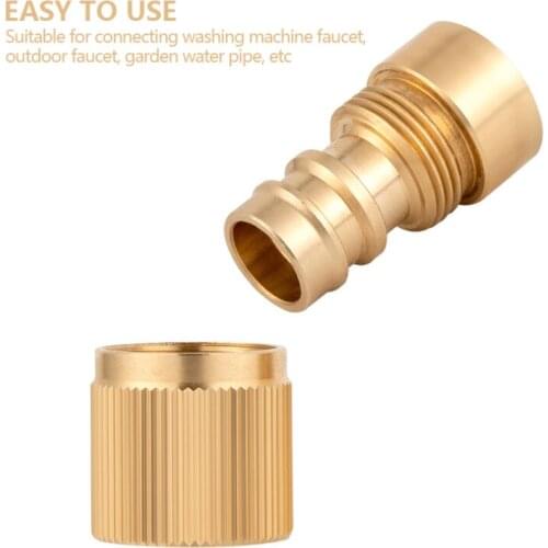 Home Portable Brass Thread Hose Tube Connector Tap Snap Adaptor Fitting Garden Quick Connector Home Faucet Connector Accessories