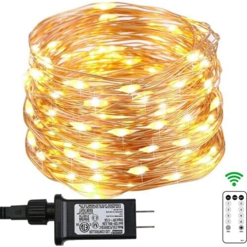 Remote control 10/20/30M 4.5V Copper Wire String Lights Plug in 8 Modes Holiday Garland Lights For Outdoor Christmas Wedding