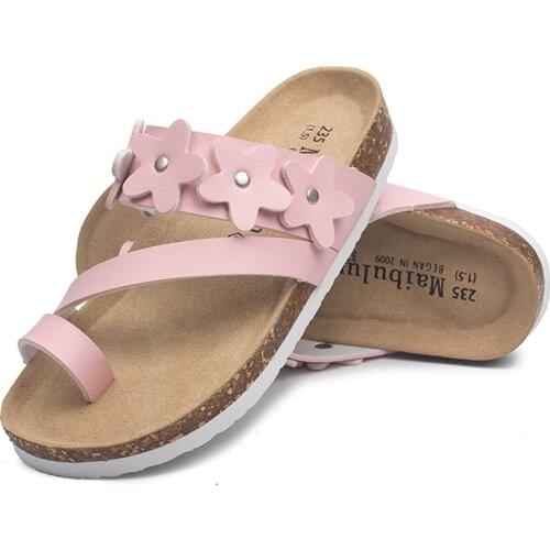 Casual Soft Cork Wedge Slippers Women Summer Beach Slide Sandals Flip Flops Floral Comfort Ladies Girls Indoor Outside Shoes