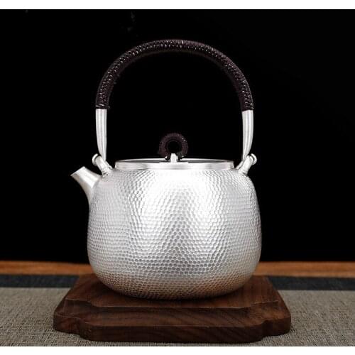 Special Silver Kettle 999 Pure Silver Teapot One Skin Japanese Household Silver Teapot Silver Bubble Teapot