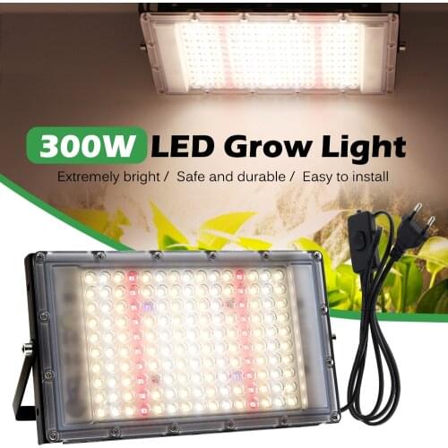 Led Grow Light 50W 100W 300W Full Spectrum Indoor plant Growth Quantum Growth Plate 380-840nm Sunlight IRUV ForTent Plant Grow