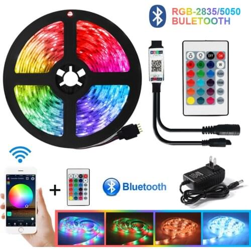 LED Lighting Waterproof RGB LED Strip Lights 5050SMD 2835 Wifi Flexible Ribbon Tape Diode DC 12V Contro Bluetooth 5M 10M 20M 15M