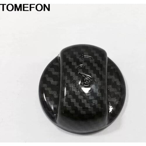 TOMEFON For Jaguar F-PACE 2016 2017 2018 One-button Start Steering Wheel Adjustment Switch Button Knob Cap Cover Carbon Fiber