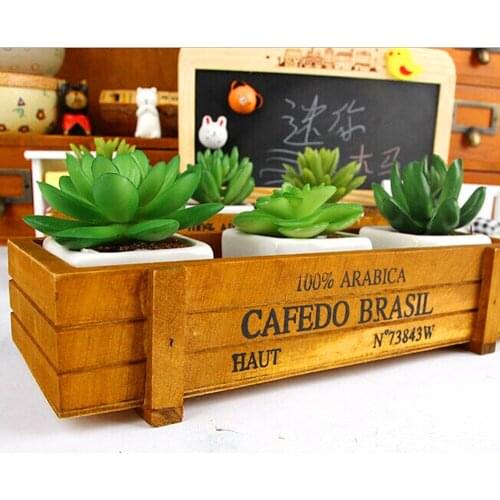 Vintage Wooden Boxes Crates Flower Pot Kitchen Trinket Desktop Storage Case Leisure Practical Delicate Durable Convenience