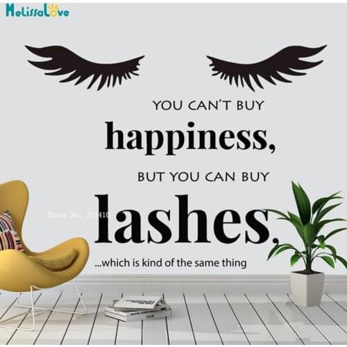 You Can Buy Lashes Which Is Kind Of Happiness Wall Stickers Vinyl Decor Makeup Extension Girls Murals YT5573