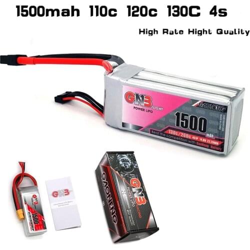 High Rate RC Car 110C 120c 130C Lipo Battery Gaoneng GNB 14.8V 1500mAh 4S Lipo Battery RC Drone Models Multicopter Accessiories