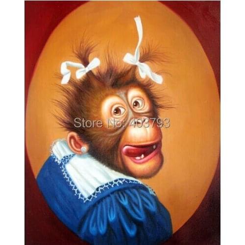 High Quality Oil Painting Dress Monkey #002" 20x36 Inches