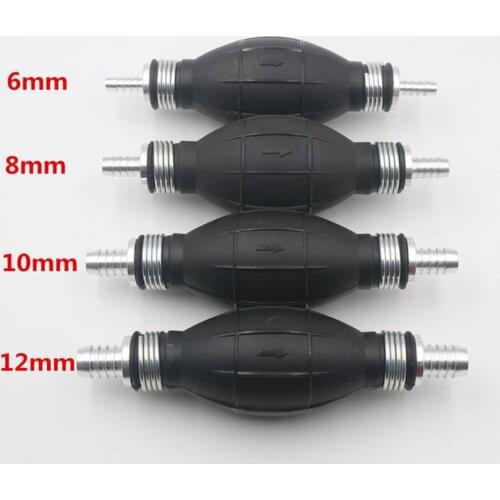 1 Pcs Hand Fuel Pump Manual Oil Pump Fuel Gas Petrol Transfer Tool For Car Moto Boat 6/8/10/12mm Aluminum and Rubber