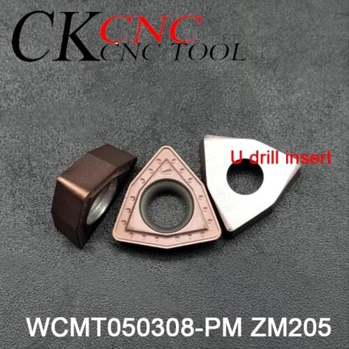 10PCS 100% WCMT050308-PM ZM2025 original high quality hard alloy U drill WCMX blade can be indexed fast drill blade