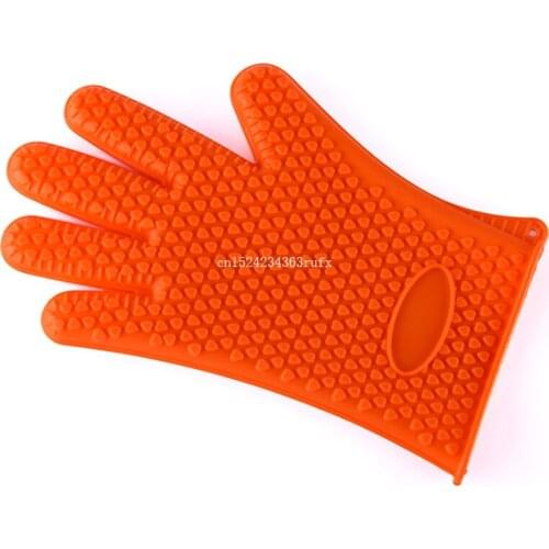 200pcs BBQ Oven Pot Holder Practical Kitchen Bakery Heat Resistant Silicone Glove Cooking Baking Mitt Kitchen