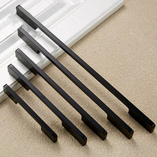 96/160/320mm Metal Door Drawer Cabinet Wardrobe Cupboard Bookcase Pull Handle Knobs Furniture Hardware Handle Sand Black