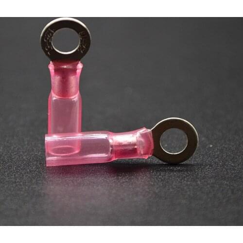 AWG24-22 Ring wire connectors Nylon Insulated Heat Shrink Ring Terminal Electrical Wire Crimp Connectors Set, Yellow, Blue, Red