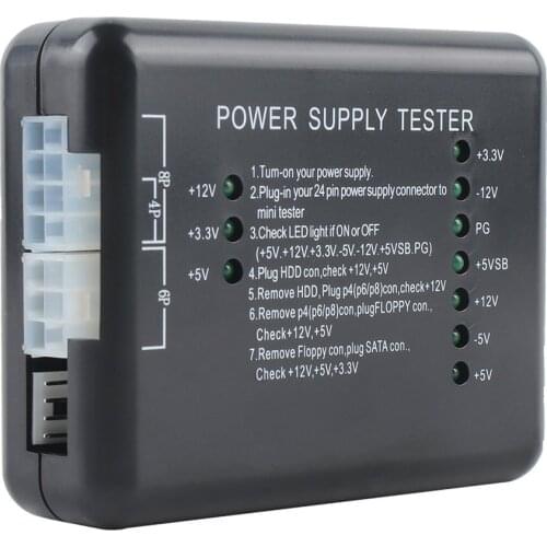 Power Supply LED 20/24 Pin for PSU ATX SATA HDD Tester Checker Meter PC Computer tester for PC-Power