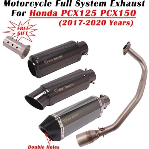 For Honda PCX125 PCX150 PCX 125 150 2017 2018 19 2020 Motorcycle Exhaust Escape Modify Full System Front Mid Link Pipe Muffler