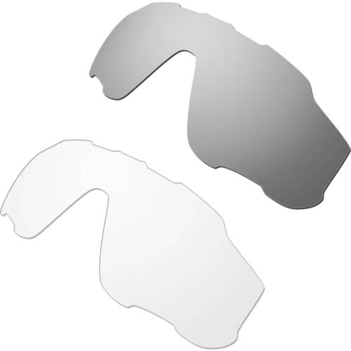 HKUCO Silver/Transparent 2 Pairs Replacement Lenses For Oakley Jawbreaker Sunglasses Increase Clarity