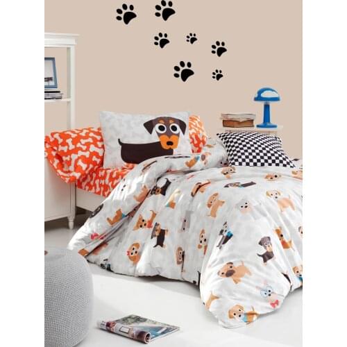 Bedding Set %100 Cotton With Pillowcase Duvet Cover Sets Linen Sheet Poodle Beige Full Size Quilt Covers Bedclothes Modern Cute