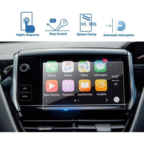 LFOTPP For 2008/208 7Inch 2016 2017 2018 Car Navigation Touch Display Tempered Glass Screen Protector Auto Protective Sticker