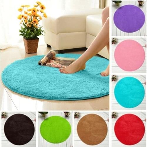 Tapetes Soft Bath Bedroom Floor Shower Round Mat Solid Color Plush Rug Non-slip Carpets for Living room Alfombra Dormitorio