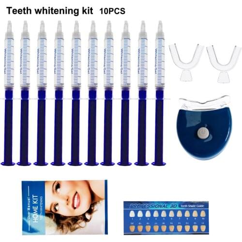 10 gel Teeth Whitening Kit Professional Peroxide Dental Bleaching System Oral Tooth Whitener Dental Equipment Bright Whitening