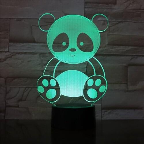 Cute Panda 3D Night Light Creative Electric 3D Night Lamp 7 Color changing USB touch Table Lamp For Kids BirthGift 3201