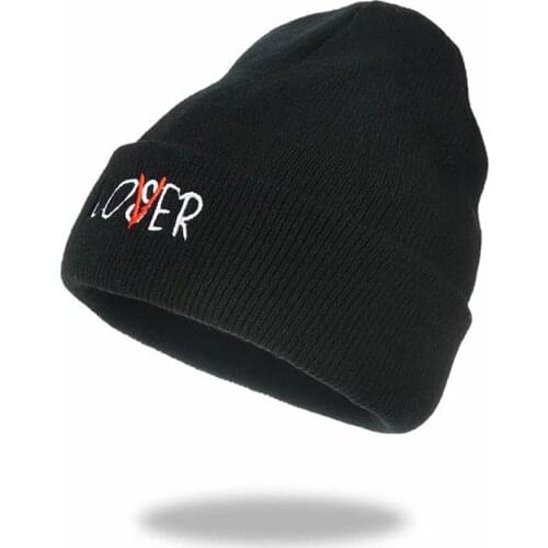 Wholesale Stephen Kings It Beanie Embroidery Winter Hat Cotton Knitted Hat LOVER LOSER Skullies Beanies Hat Hip Hop Knit Cap