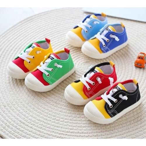 1-12 Years Old Canvas Shoes Kids Sneaker Boy Girl Solid Sneaker Soft Anti-Slip Sole Casual Canvas Sneakers Shoes for Girls