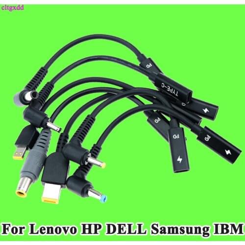 USB 3.1 Type C USB Female to DC 7.9*5.0mm 4.5*3.0 5.5*2.5 2.1 Sqaure Male Power Charger Adapter Connector Adaptor for lenovo PD