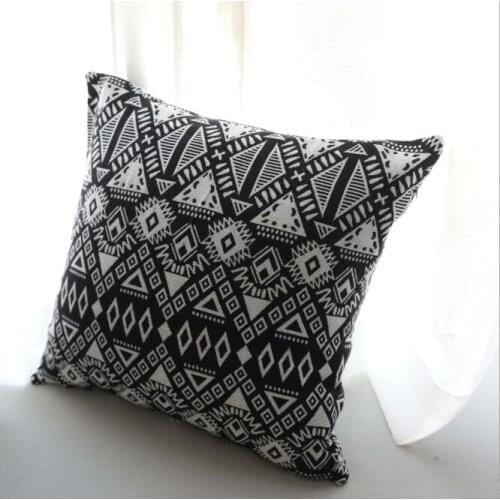 Pillowcase 60x60 Cotton Linen Black Jacquard Pillow Case Hotel Back Cushion Cover Soft Sofa Pillow Cases 45x45 Decorative