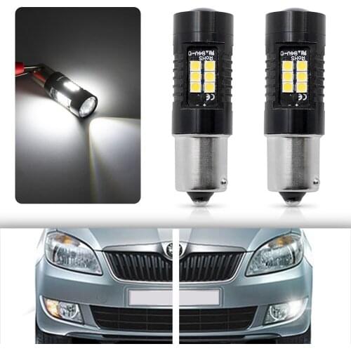 2Pc White Canbus No Error P21W 1156 BA15S LED Light Bulb For 07–14 Škoda Fabia Mk2 Hatch Estate 5J LED DRL Daytime Running Light
