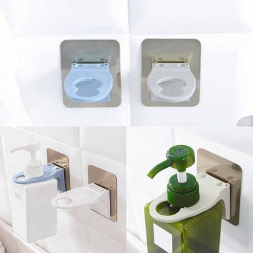 Bathroom Wall Mounted Magic Sticky Shampoo Organizer Hook Repeat Use Shower Hand Soap Bottle Hanging Holder