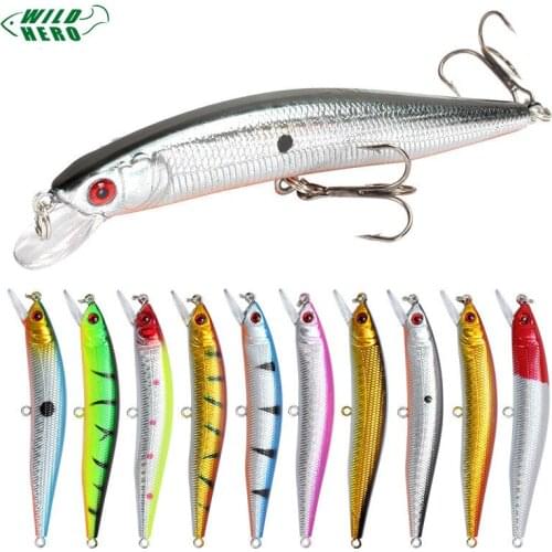 Wildhero Fishing Lures 10cm8g 3D Eyes Plastic Hard Bait Crankbait Wobblers With 10# Hooks Artificial Japan Swimbait Peche Tackle