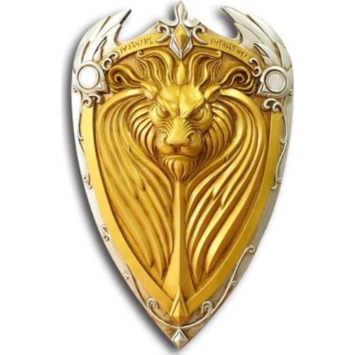 [Funny] 1:1 Scale 61cm simulation WOW King Llane Lion Shield resin weapons model adult children cosplay toys collection gift