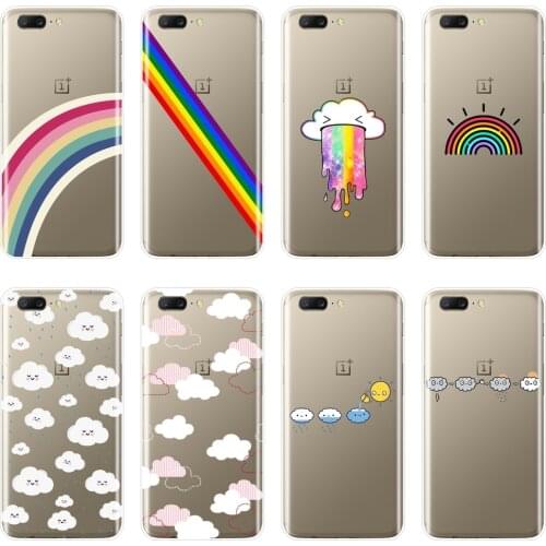 Back Cover For One Plus 3 3T 5 5T 6 6T Soft Silicone Funny Kawaii Cloud Rainbow Cute Phone Case For OnePlus 3 3T 5 5T 6 6T Case