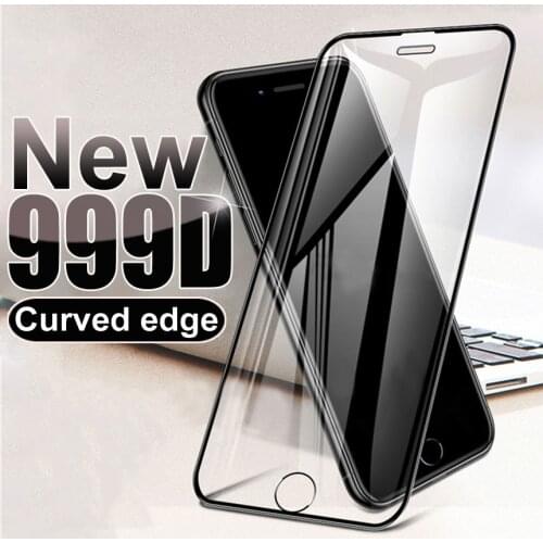 999D Curved Edge Protective Tempered Glass On The For iPhone 6S 6 7 8 Plus X XS Glass XR 11Pro Xs Max Screen Protector Film Case