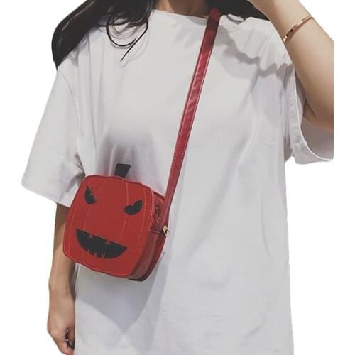 Women Shoulder Bag for Halloween, Square Shaped Cross-body Bag, Red/ Black Red/ Brown/ Black