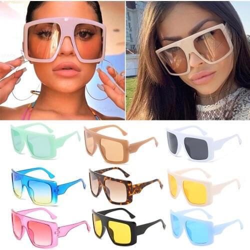 Women Vintage Oversized Square Driving Sunglasses 2021 Fashion Sun Glasses Newest Design Big Frame Gradient Shades UV400 Eyewear
