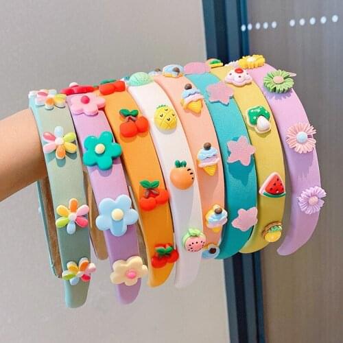 1Piece Lovely Children Sponge Hair Band Cute Fruit Flower Star Thick Hairbands Hair Accessories Girl Headbands Fashion Hair Hoop