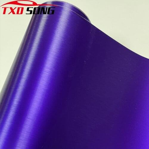 10/20/30/40/50x152CM ChromeMetallic Brushed Purple Vinyl Wrap Roll with Air Release DIY Wrapping Foil Adhesive Car Sticker Decal
